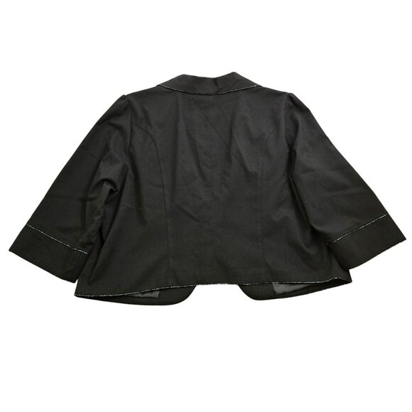 Torrid Women 4 Beaded Trim Black Cropped Blazer Jacket - Picture 2 of 11